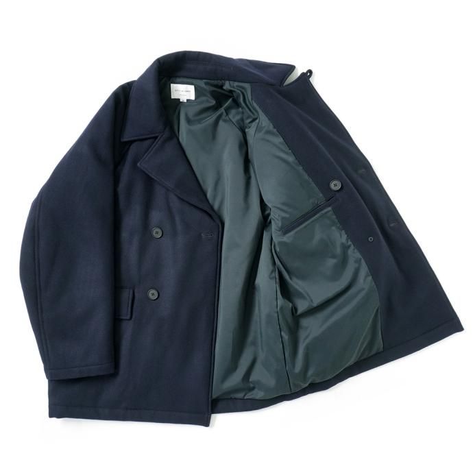 178091747 STILL BY HAND / CO01234 - NAVY ウール/シンサレート パデッドピーコート 02