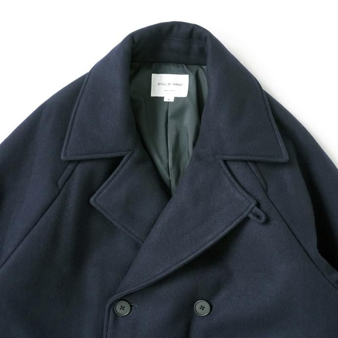 178091747 STILL BY HAND / CO01234 - NAVY ウール/シンサレート パデッドピーコート 02