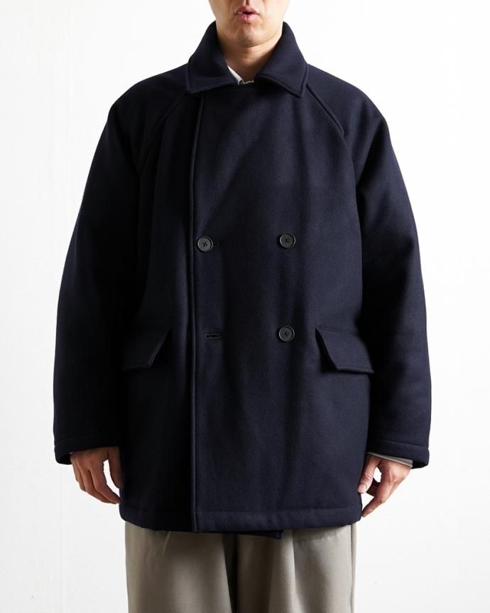 178091747 STILL BY HAND / CO01234 - NAVY ウール/シンサレート パデッドピーコート 02