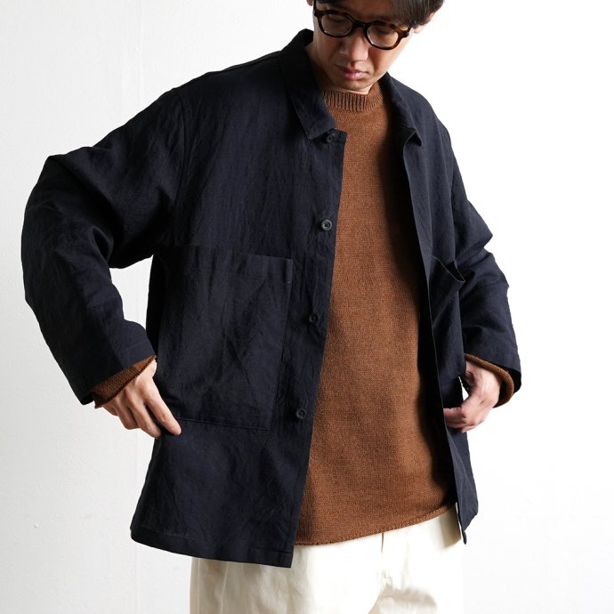 STILL BY HAND スティルバイハンド / BL05234 - NAVY リネン／ウール ライトブルゾン