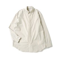 blurhms ROOTSTOCK / Button-down Shirt - BeigexBlue-Stripe bROOTS24S4 ボタンダウンシャツ