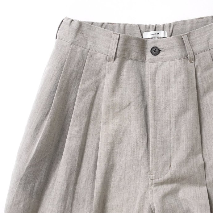 Kontor / 3 PLEAT WIDE TROUSERS - TAUPE 3タック ワイドトラウザーズ KON-PT01241