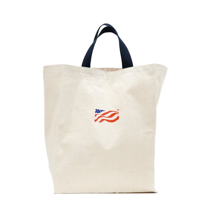 179845112 Turtlecreek / Canvas Grocery Tote Bags - Regular / US Flag / Midnight Blue ȥ륯꡼ Х꡼ȡȥХå 01