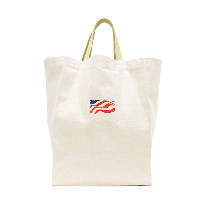 179845132 Turtlecreek / Canvas Grocery Tote Bags - Regular / US Flag / Tan ȥ륯꡼ Х꡼ȡȥХå 01