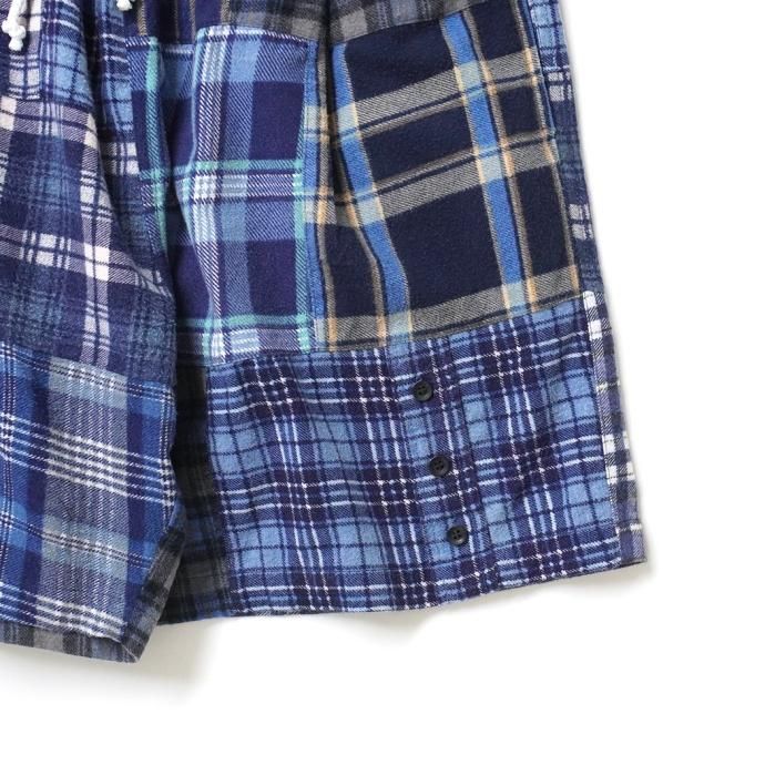 180079896 oddment / CUSTOM Flannel Shorts - Blue M ѥåեͥ ᥤ硼 02