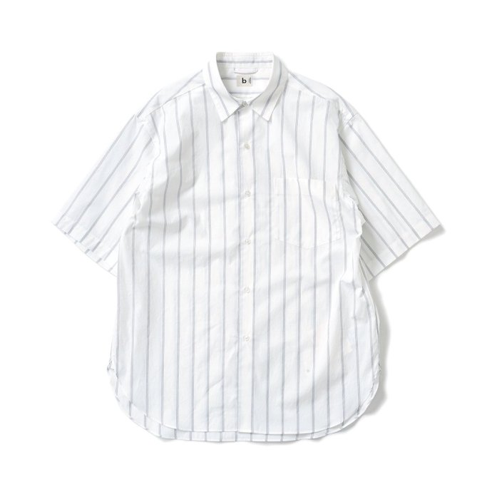 180156210 blurhms ROOTSTOCK / Short-sleeve Shirt - White x BK-Stripe bROOTS24S5 硼ȥ꡼֥ 01