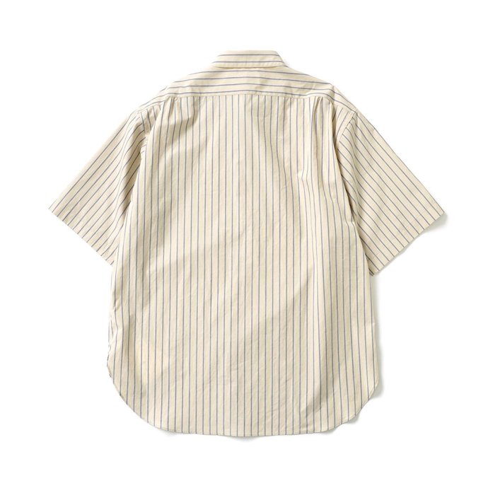 180156228 blurhms ROOTSTOCK / Short-sleeve Shirt - Beige x Blue-Stripe bROOTS24S5 硼ȥ꡼֥ 02