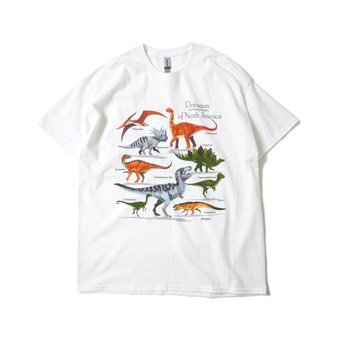 180488821 Atlas Screen Printing / Wild Cotton Tee / Dinosaurs of North America - White ε ץT<img class='new_mark_img2' src='https://img.shop-pro.jp/img/new/icons47.gif' style='border:none;display:inline;margin:0px;padding:0px;width:auto;' /> 01