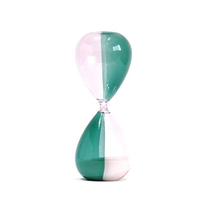 181191184 砂時計 L(バイカラー)C PIxTBL ピンクxターコイズブルー Hourglass L 30分 db082 01