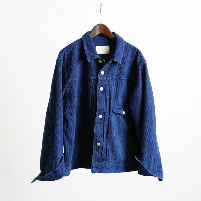 181719514 INNAT / HAND-DYED SASHIKO TYPE-1 TRUCKER JACKET - Indigo ɤҿ ȥå㥱å ǥ INNAT06-J03B<img class='new_mark_img2' src='https://img.shop-pro.jp/img/new/icons47.gif' style='border:none;display:inline;margin:0px;padding:0px;width:auto;' /> 02