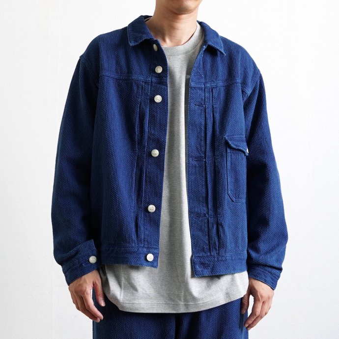 181719514 INNAT / HAND-DYED SASHIKO TYPE-1 TRUCKER JACKET - Indigo ɤҿ ȥå㥱å ǥ INNAT06-J03B<img class='new_mark_img2' src='https://img.shop-pro.jp/img/new/icons47.gif' style='border:none;display:inline;margin:0px;padding:0px;width:auto;' /> 02