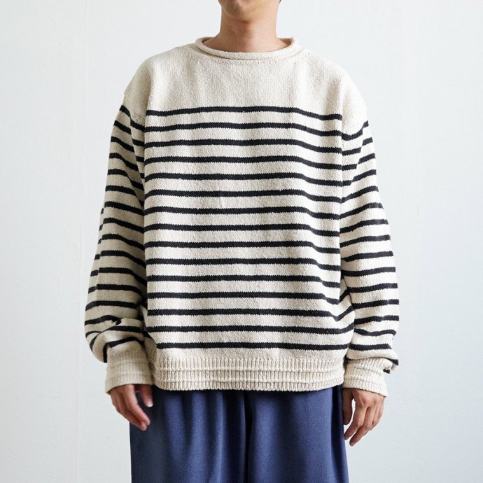 181719898 INNAT / PANEL BORDER SWEATER - Natural ѥͥܡ ʥ롿֥å INNAT06-K02 02