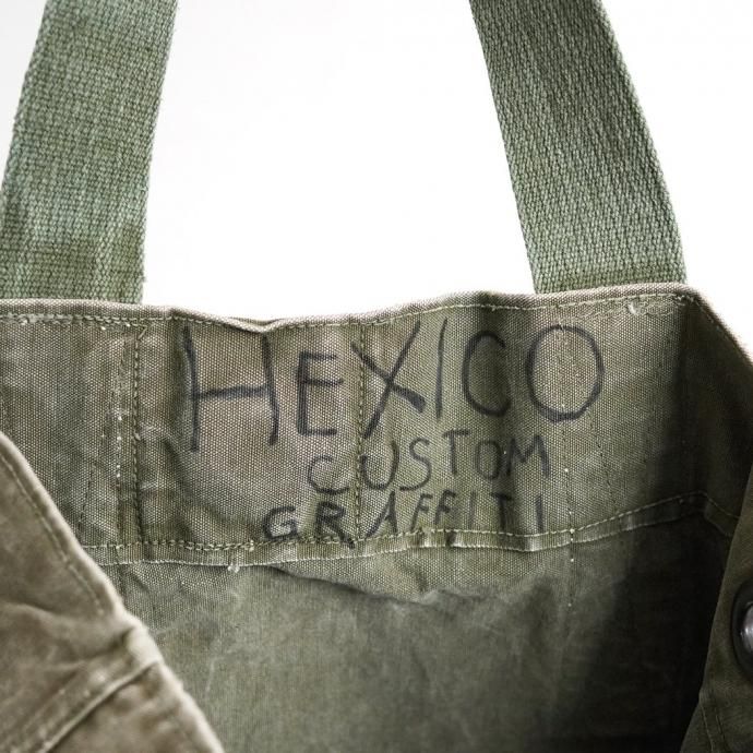 181964991 Hexico / CUSTOM & GRAFFITI TOTE BAG Made with U.S. ARMY 50s-70s DUFFLE BAG COTTON - 01 02