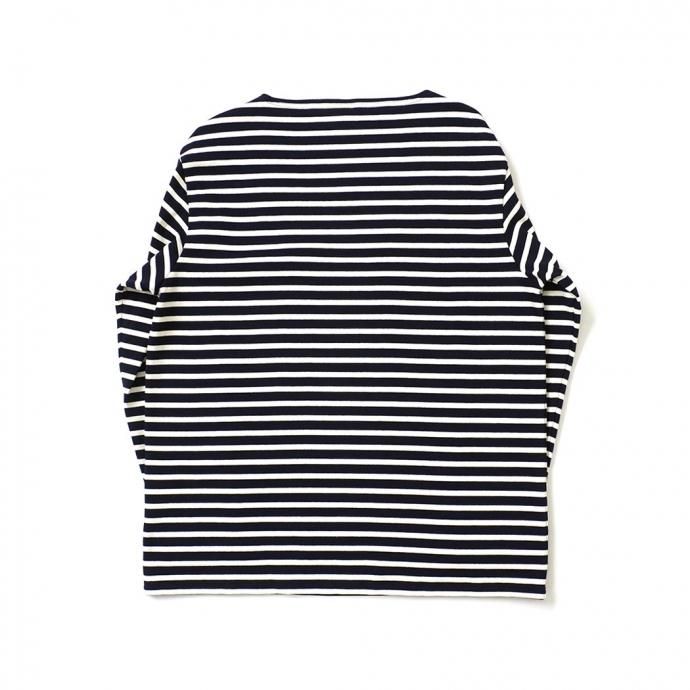 182087247 ORCIVAL オーシバル / コットンロード フレンチバスクシャツ - MARINE x ECRU ネイビー/生成 B211 02