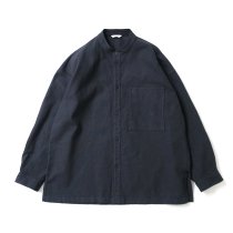 Kontor / CORDED YARN BAND COLLAR SHIRT - NAVY Хɥ顼 KON-SH01243