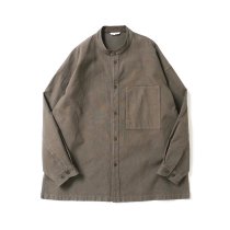 Kontor / CORDED YARN BAND COLLAR SHIRT - BROWN Хɥ顼 KON-SH01243