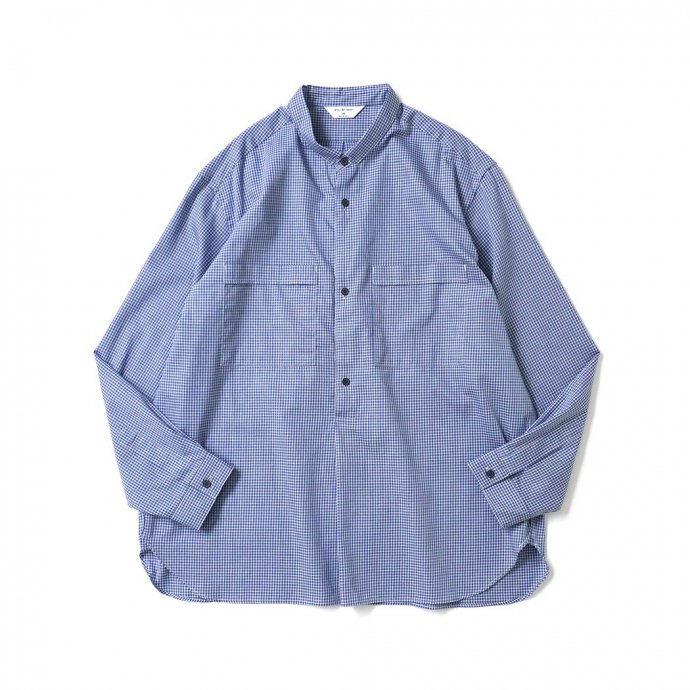 STILL BY HAND スティルバイハンド / SH04243 - BLUE CHECK ナローカラー プルオーバー チェックシャツ