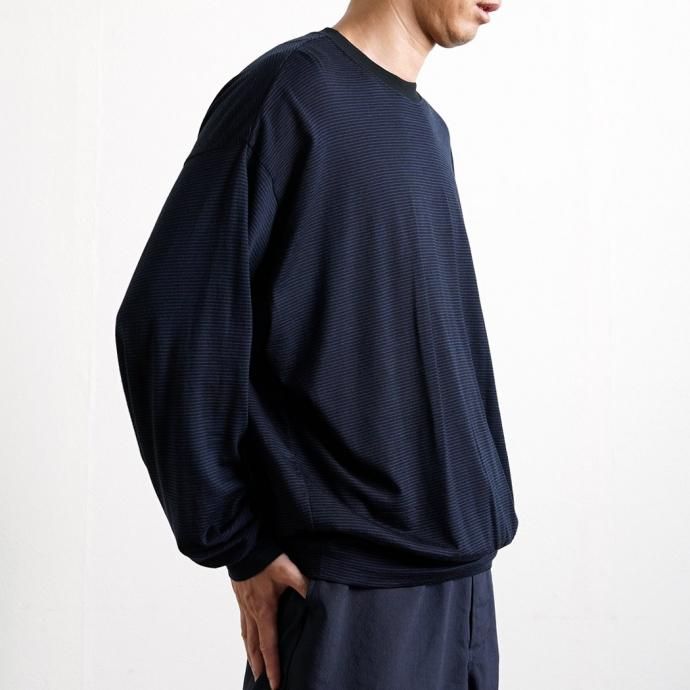 182427569 O-  / MERINO SWEATSHIRT - Black Navy Υ륫åȥ OW-21 02