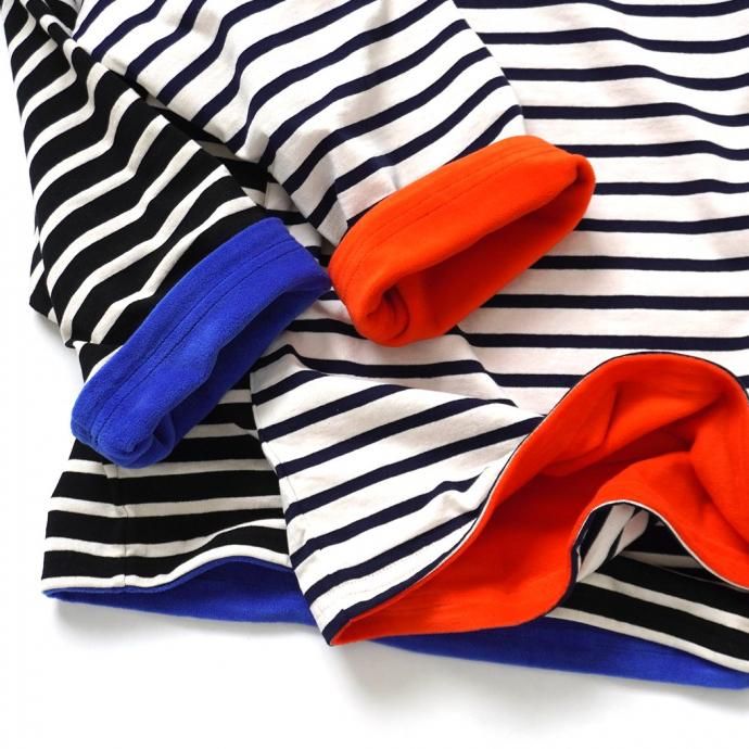 182471055 ORCIVAL オーシバル / 裏フリース ボートネック プルオーバー BOAT NECK L/S WIDE PULLOVER OR-C0275 BDJ ECRU × MARINE (ORANGE) 02