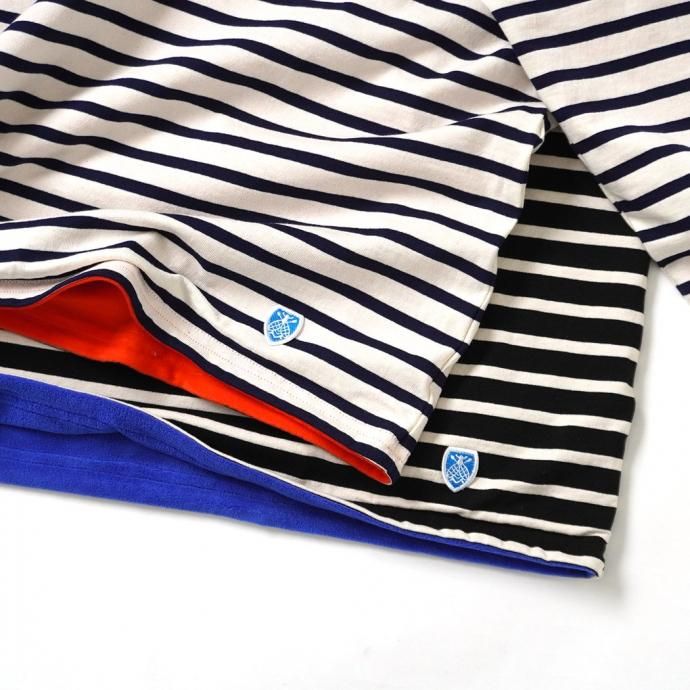 182471055 ORCIVAL オーシバル / 裏フリース ボートネック プルオーバー BOAT NECK L/S WIDE PULLOVER OR-C0275 BDJ ECRU × MARINE (ORANGE) 02