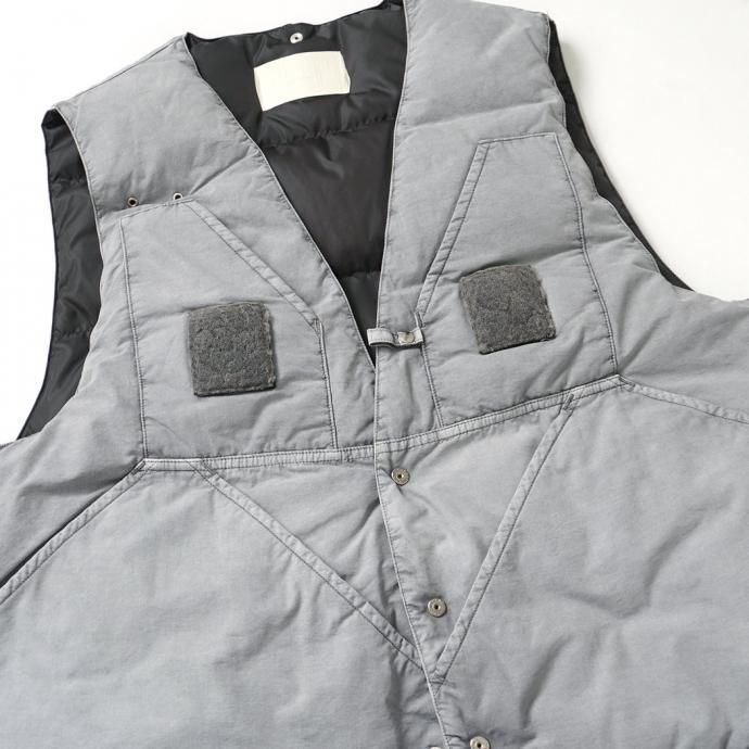 182891758 INNAT / HAND-DYED FISHING DOWN VEST - Gray INNAT06-V01 ٥󥬥 եå ٥ 졼 02