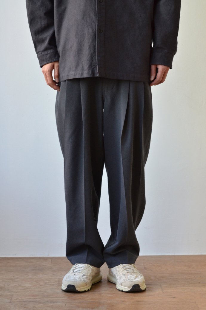  kontor/ 3 PLEAT WOOL PANTS - BLACK 3åѥ KON-PT02243 02