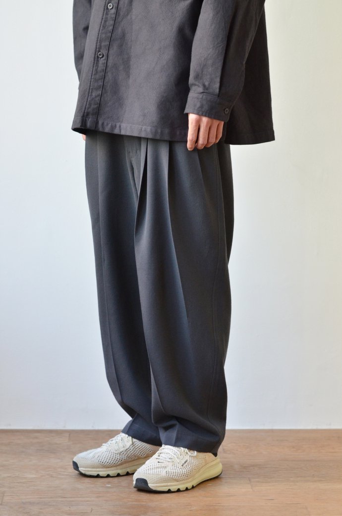  kontor/ 3 PLEAT WOOL PANTS - BLACK 3åѥ KON-PT02243 02