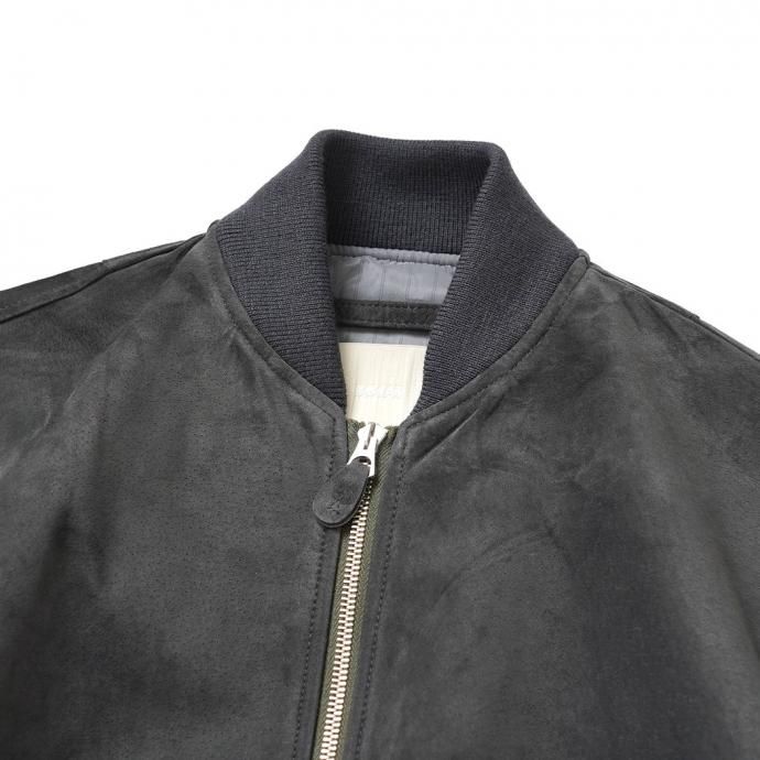 184033410 INNAT / SUEDE BOMBER JACKET - Black スウェードボマージャケット ブラック INNAT07-J06 02