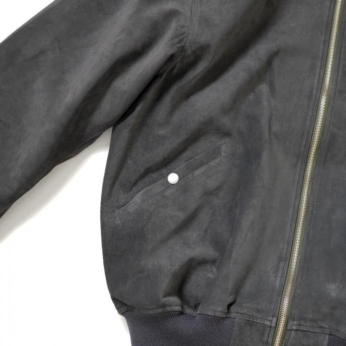 184033410 INNAT / SUEDE BOMBER JACKET - Black スウェードボマージャケット ブラック INNAT07-J06 02