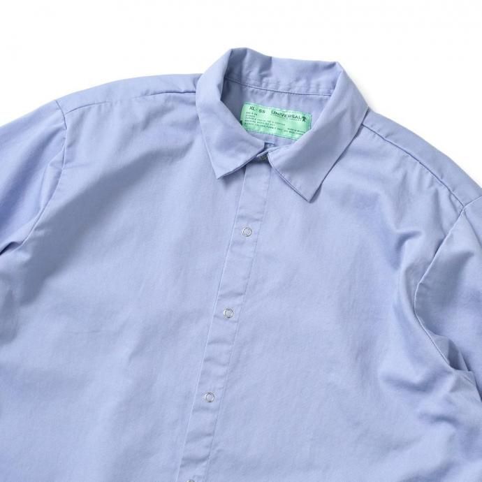 184797739 UNIVERSAL OVERALL Co. / Wrinkle-Resistant Cotton Work Shirt - Light Blue ユニバーサルオーバーオール 半袖ワークシャツ 845 02