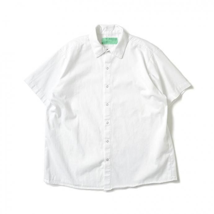 184797765 UNIVERSAL OVERALL Co. / Wrinkle-Resistant Cotton Work Shirt - White ユニバーサルオーバーオール 半袖ワークシャツ USA企画 01