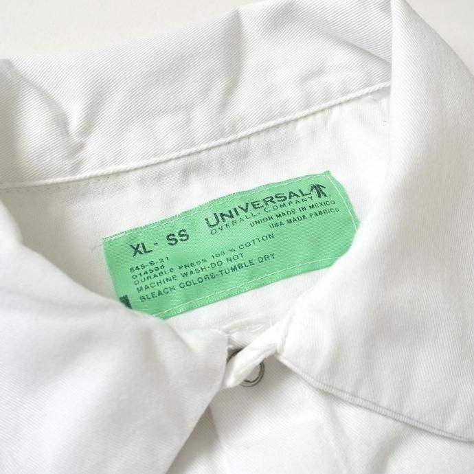 184797765 UNIVERSAL OVERALL Co. / Wrinkle-Resistant Cotton Work Shirt - White ユニバーサルオーバーオール 半袖ワークシャツ USA企画 02