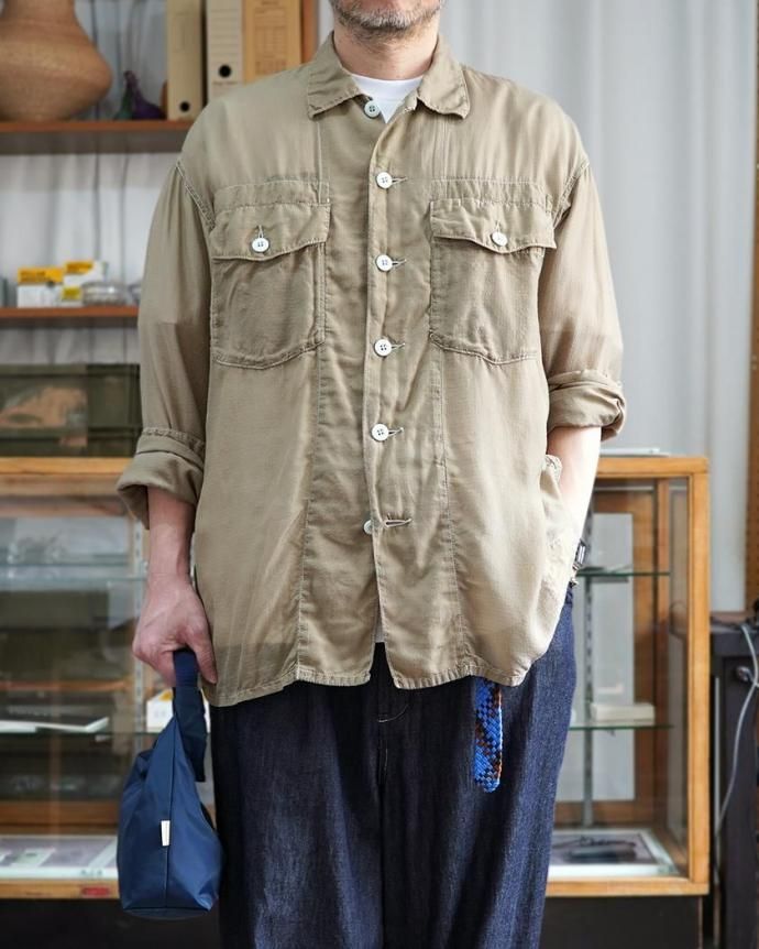 185125819 INNAT / UTILITY SHIRT JACKET - Khaki リップストップキュプラ ユーティリティシャツジャケット カーキ INNAT07-J04 02