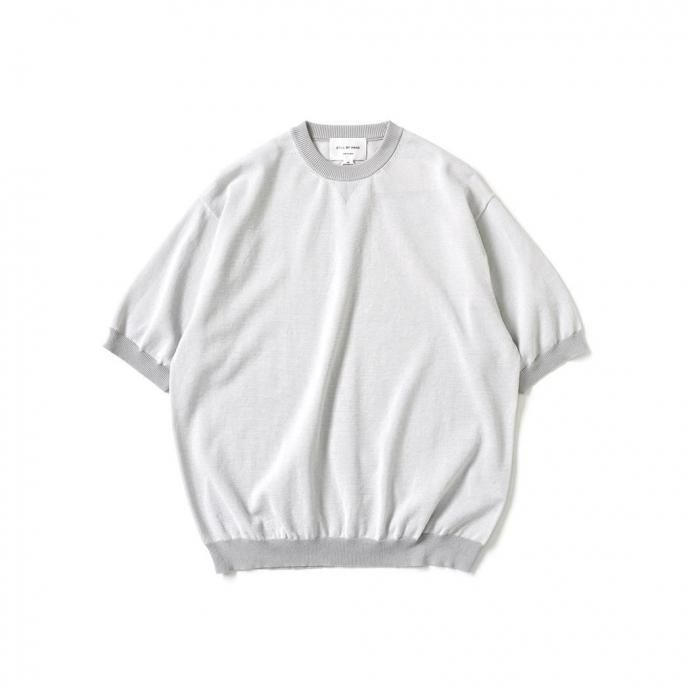 186072305 STILL BY HAND スティルバイハンド / KN03252 - LIGHT GREY 半袖ニットTシャツ 01