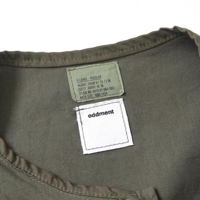 186281194 oddment / TACTICAL RIPSTOP JKT - Olive フィールドジャケット リメイクノーカラーブルゾン 02