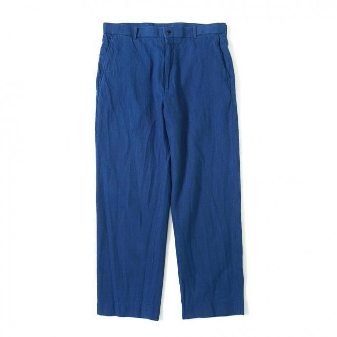 186400650 Hexico / BUCKLE BACK INDIGO FLANNEL SLACKS - 30s CINCH BUCKLE IRON 70s-80s TALON 42 BRASS 01