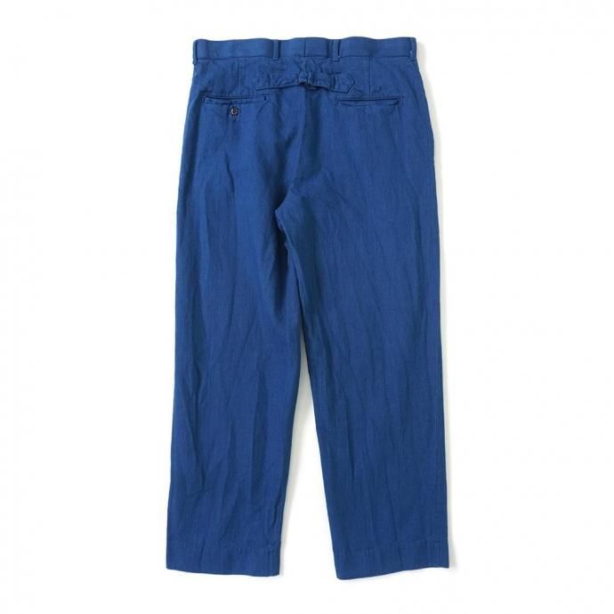 186400650 Hexico / BUCKLE BACK INDIGO FLANNEL SLACKS - 30s CINCH BUCKLE IRON 70s-80s TALON 42 BRASS 02