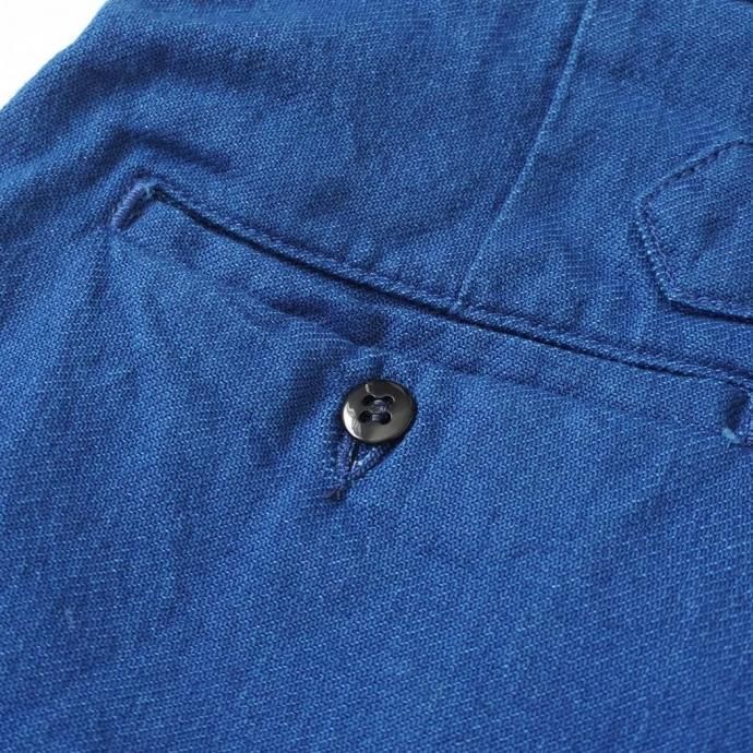 186400650 Hexico / BUCKLE BACK INDIGO FLANNEL SLACKS - 30s CINCH BUCKLE IRON 70s-80s TALON 42 BRASS 02