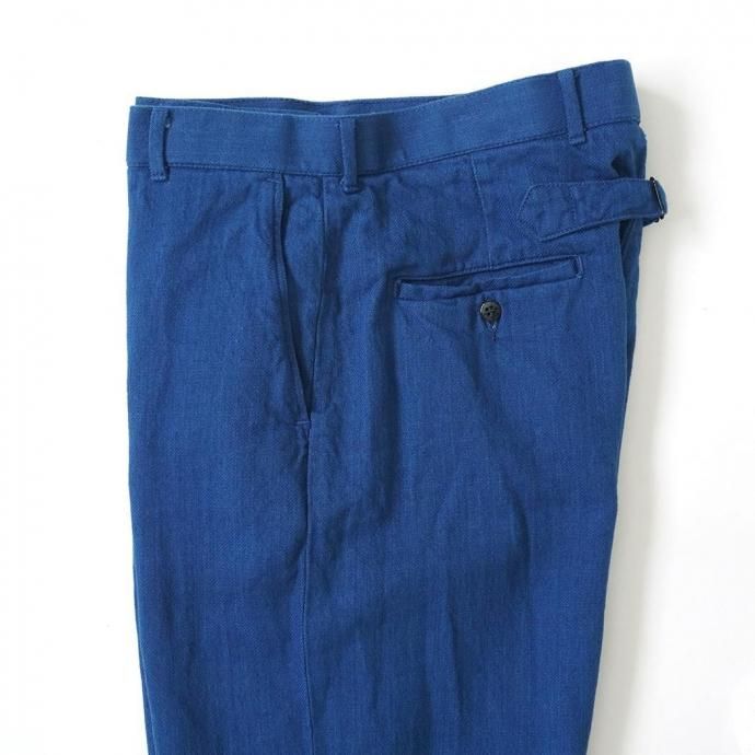 186400650 Hexico / BUCKLE BACK INDIGO FLANNEL SLACKS - 30s CINCH BUCKLE IRON 70s-80s TALON 42 BRASS 02