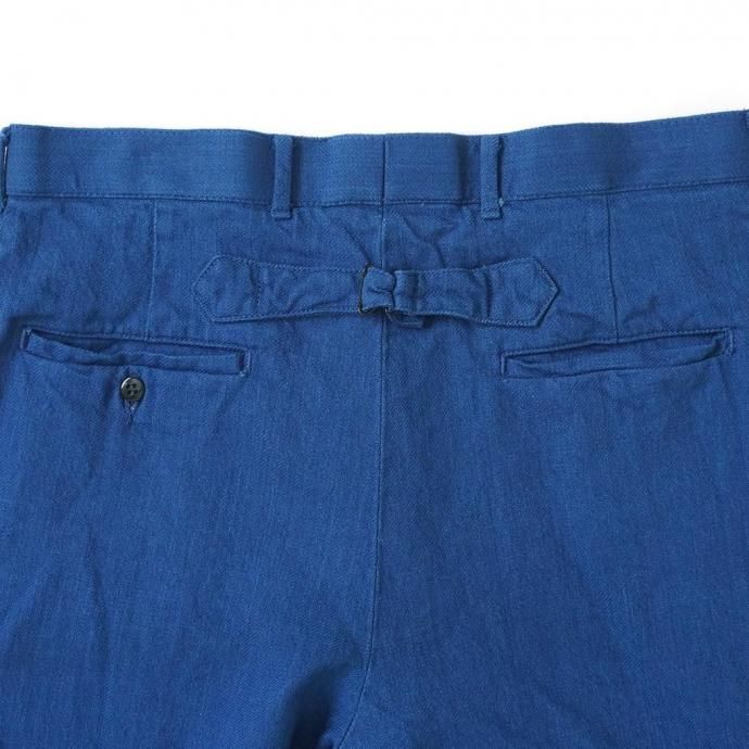186400650 Hexico / BUCKLE BACK INDIGO FLANNEL SLACKS - 30s CINCH BUCKLE IRON 70s-80s TALON 42 BRASS 02