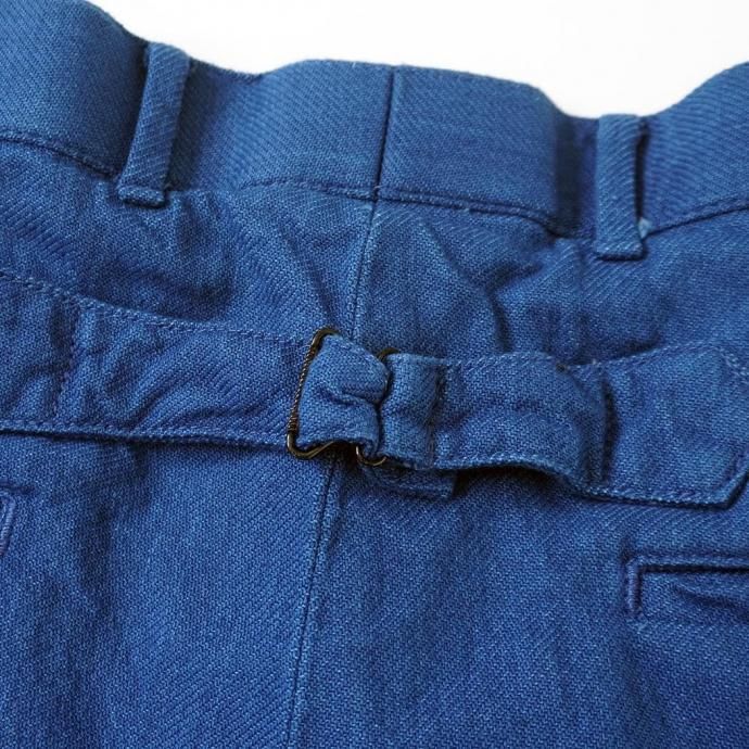186400650 Hexico / BUCKLE BACK INDIGO FLANNEL SLACKS - 30s CINCH BUCKLE IRON 70s-80s TALON 42 BRASS 02