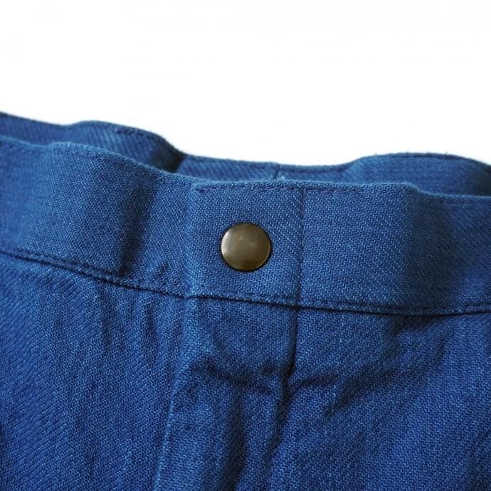 186400650 Hexico / BUCKLE BACK INDIGO FLANNEL SLACKS - 30s CINCH BUCKLE IRON 70s-80s TALON 42 BRASS 02