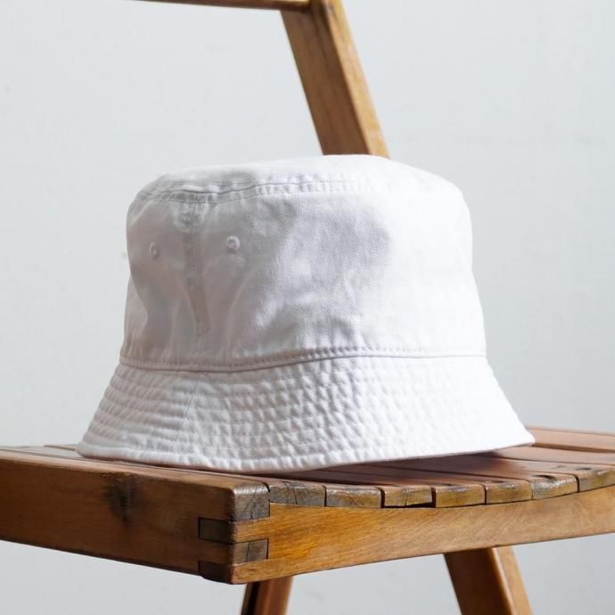 186409191 Newhattan / 1509 Down Brim Bucket Hat - White Twill ニューハッタン ダウンブリムバケットハット ホワイト 01