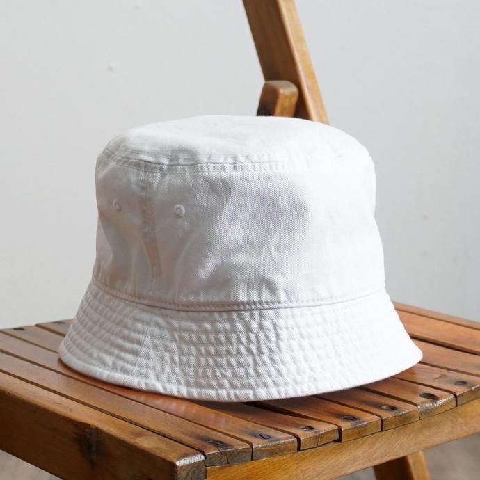 186409191 Newhattan / 1509 Down Brim Bucket Hat - White Twill ニューハッタン ダウンブリムバケットハット ホワイト 02