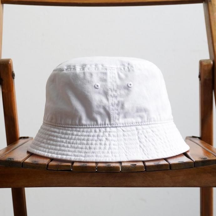 186409191 Newhattan / 1509 Down Brim Bucket Hat - White Twill ニューハッタン ダウンブリムバケットハット ホワイト 02