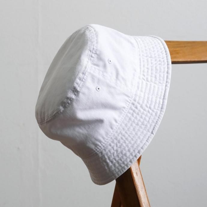 186409191 Newhattan / 1509 Down Brim Bucket Hat - White Twill ニューハッタン ダウンブリムバケットハット ホワイト 02