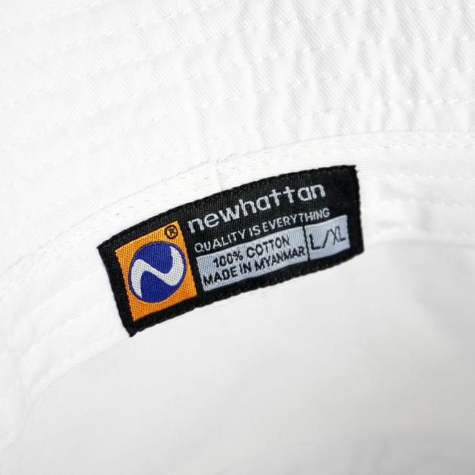186409191 Newhattan / 1509 Down Brim Bucket Hat - White Twill ニューハッタン ダウンブリムバケットハット ホワイト 02