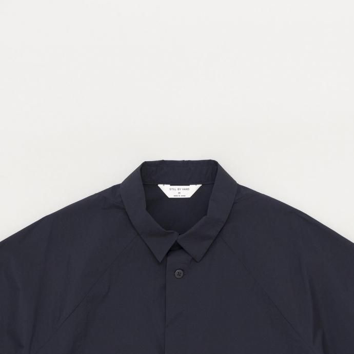 186582616 STILL BY HAND / SH01252 - NAVY ナイロン 変形ラグランスリーブ半袖シャツ 02