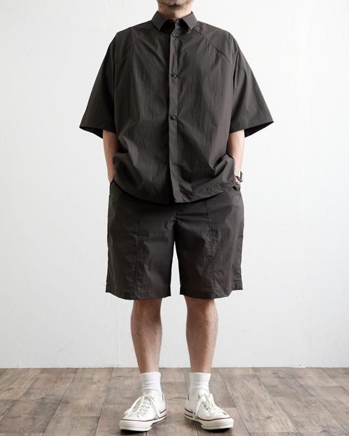 186583114 STILL BY HAND スティルバイハンド / PT02252 - BLACK ナイロン イージーショーツ 02