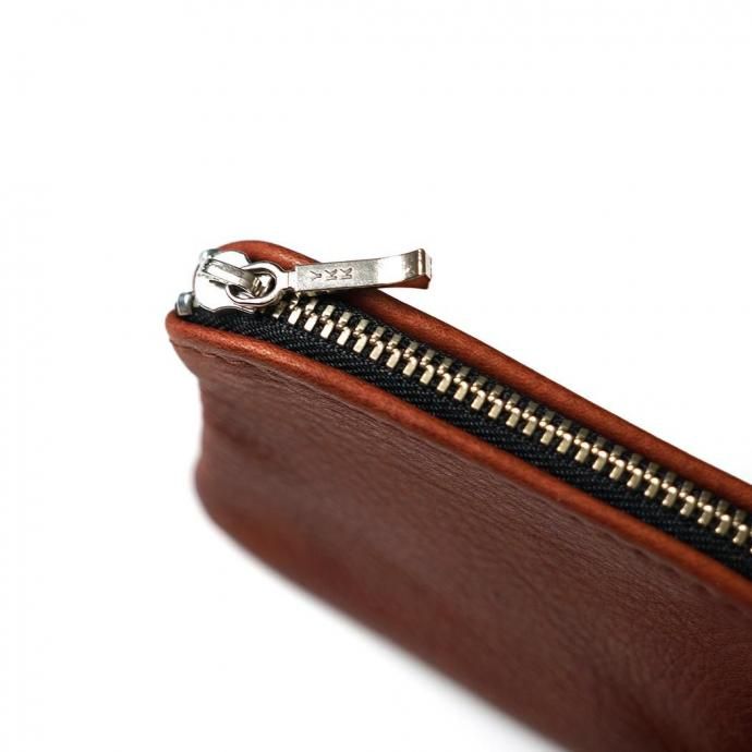 MOONSHINE LEATHER COMPANY / 4-inch Zippered Pouch - Chocolate ムーンシャインレザーカンパニー ジッパー付きポーチ 4インチ ブラウン 02